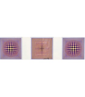 VASARELY Victor "Composition géométrique" - Sérigraphie en triptyque