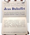 DUBUFFET jean - Exposition du 17 mars au 17 avril 1954 - Rare carton d'invitation