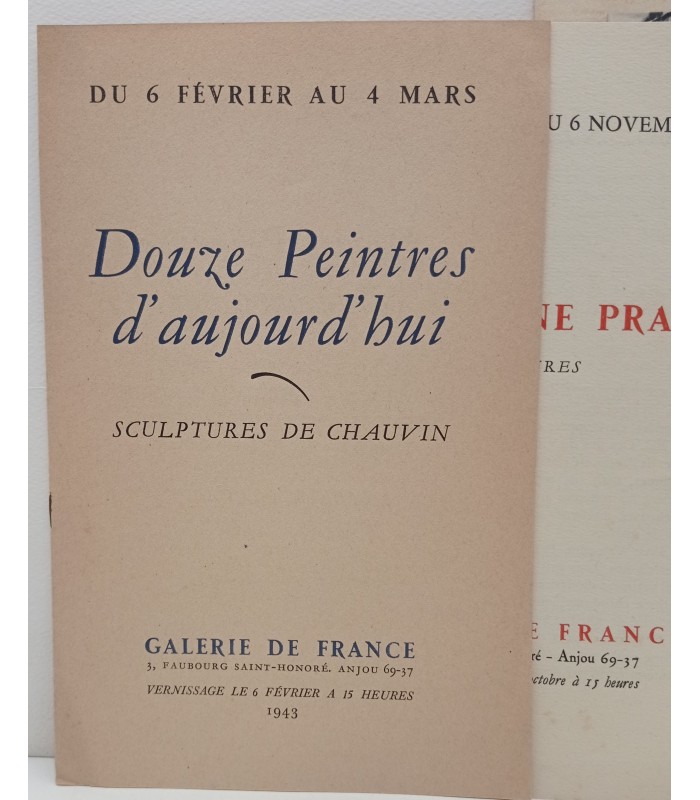 Galerie de France - Lot de 6 catalogues d'exposition 1942 à 1943