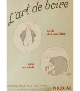 MARTIN Charles "L'art de boire : vins Nicolas" - Affiche originale."-