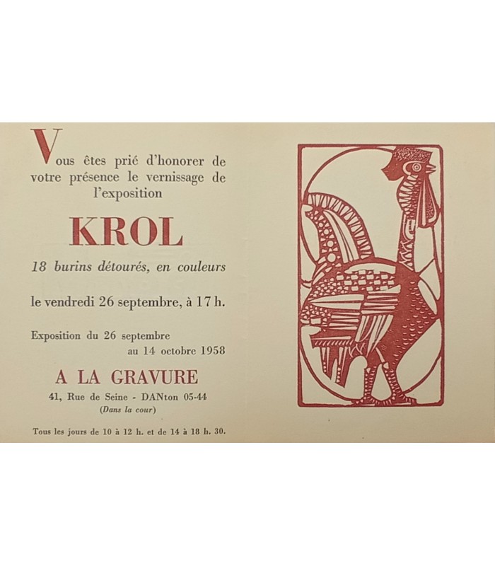 KROL Abram - X années de Livres - Ecole ESTIENNE Paris 1959 - Catalogue de l'exposition