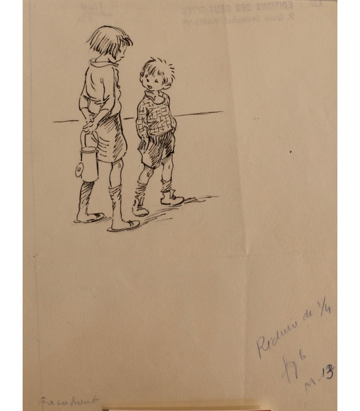POULBOT Francisque " Racahout" - Dessin original à l'encre.