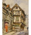 BRIMEAU Marcel Jean "Vue de Rouen" - Dessin aquarelle