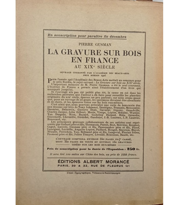 Société de la Gravure sur bois originale - Expositions de 1922 et1928 - Catalogues