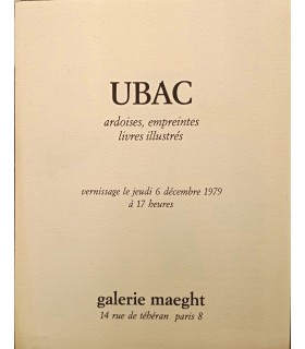 UBAC - Galerie Maegh (Paris) exposition 1979 - Carton d'invitation