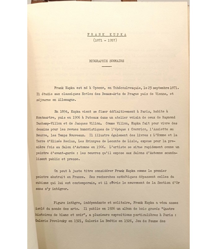 Galerie Louis Carré - Kupka - Peintures 1910 - 1946 - Catalogue de l'exposition 1964