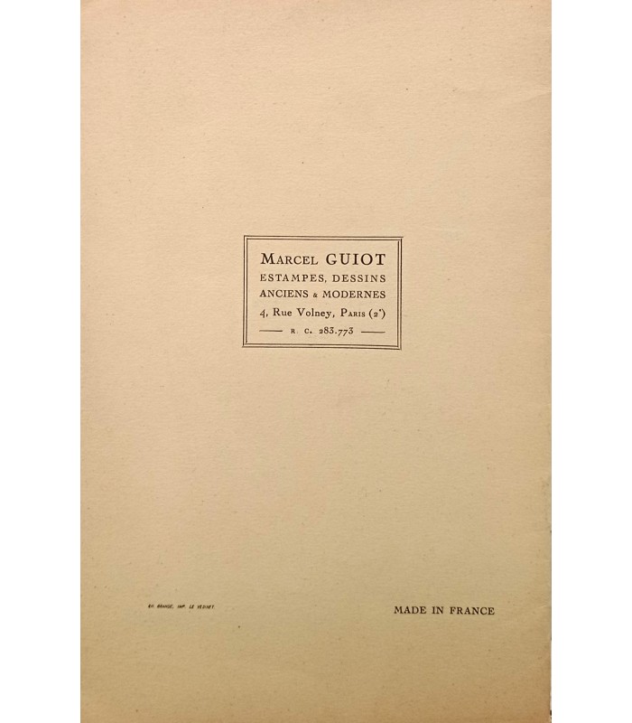Galerie Marcel GUIOT Paris - D'Ingres à Bonnard - 14 juin au 30 juin 1939 - Catalogue de l'exposition