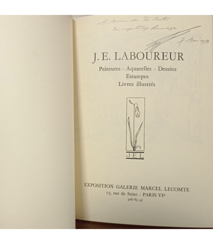Galerie Marcel LECOMTE - J.E.LABOUREUR - 1974 - Catalogue de l'exposition.
