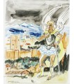 BRAYER Yves "Saint Michel devant Tolède" - Aquarelle signée.