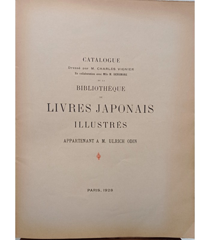 DROUOT Vente bibliothèque de livres japonais de M. Ulrich ODIN - Catalogue de vente du 22 juin 1928