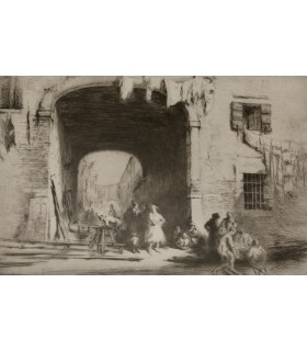 CHAHINE Edgar "Venise - Corte Colonna" - Gravure originale signée.