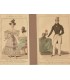 Mode de Paris "Petit courrier des dames " - Lot de 2 gravures originales rehaussées à la gouache.