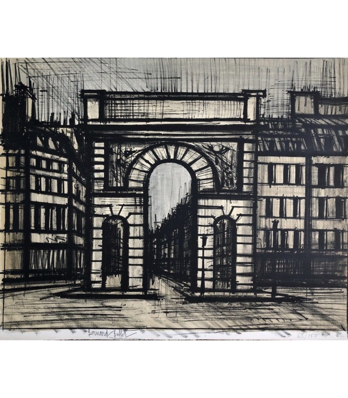 BUFFET Bernard "La Porte Saint-Martin" - Lithographie originale de 1962 signée