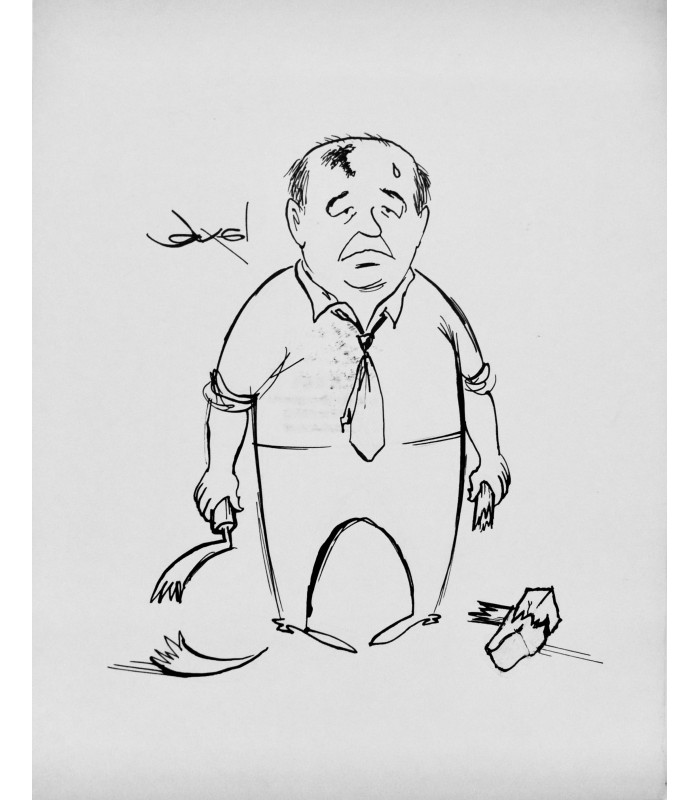 AXEL "Gorbatchev, le tombeur du communisme soviétique" - Dessin de presse original signé.