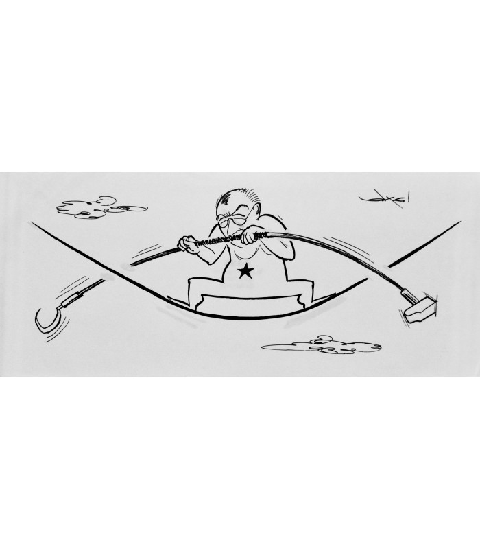 AXEL "Gorbatchev, l'équilibriste" - Dessin de presse original signé.