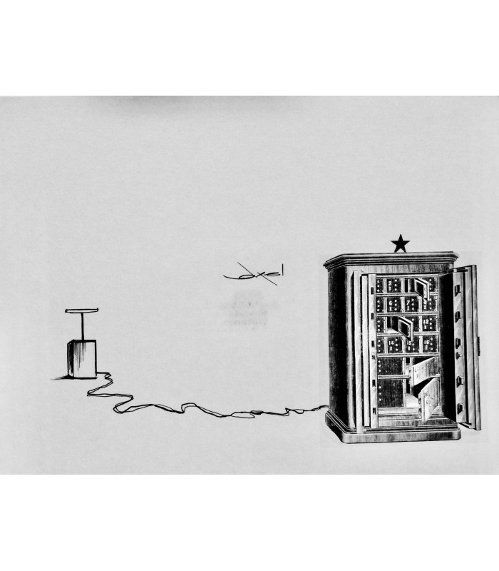 AXEL "Faire sauter la Banque" - Dessin de presse original signé.