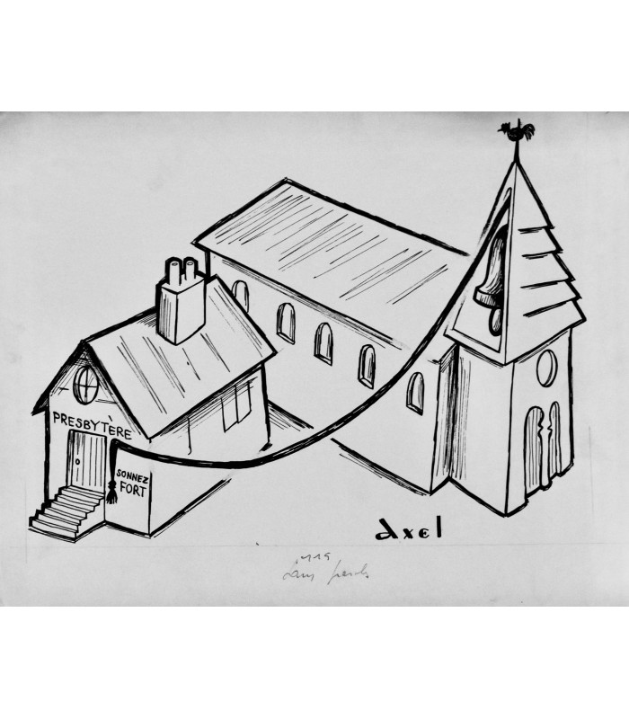 AXEL "Sonnez fort" - Dessin de presse original signé.