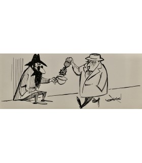 AXEL "Récompense de la barbouze" - Dessin de presse original signé.