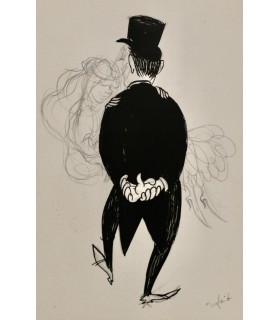 AXEL " Etude pour un Mariage" - Dessin de presse original.