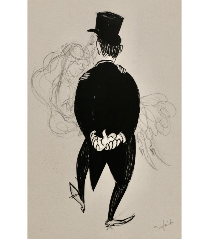 AXEL " Etude pour un Mariage" - Dessin de presse original.