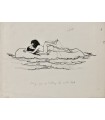 AXEL "Le lit à eau" - Dessin de presse original signé.