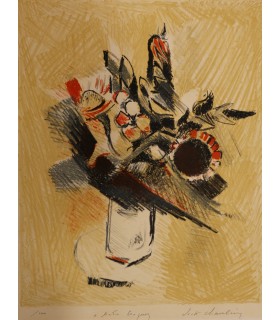CHAMBRIN Jack "Le bouquet de fleurs" - Lithographie originale.