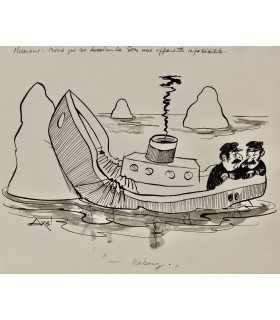 AXEL "Iceberg" - Dessin original de presse signé.