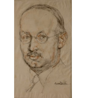 NAUDIN Bernard "Portrait d'homme" - Dessin original signé.