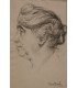 NAUDIN Bernard "Profil de femme : Mme Pierrotet" - Dessin original.