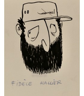 AXEL "Fidèle Hallier" -  Dessin de presse original.