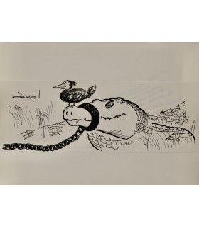 AXEL "La revanche du plus faible" - Dessin de presse original signé.