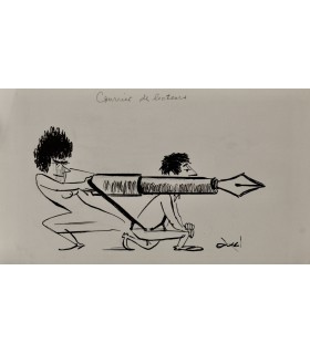 AXEL "Courrier des lecteurs" -  Dessin de presse original signé.